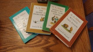 Vtg.  " Winnie The Pooh " Set Of 4 Books By A.  A.  Milne