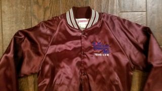 Vintage Texas A&m Aggies Satin Jacket M College Station 12th Man Usa Cotton Bowl
