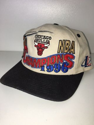 Vintage 1996 Chicago Bulls Nba Champions Hat Snap Back Adjustable