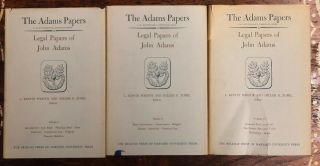 The Adams Papers: Legal Papers Of John Adams 3 Volume Set Harvard Belknap 1965