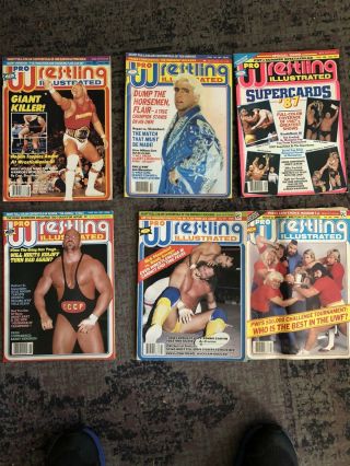 6 Pro Wrestling Illustrated Magazines From 1987 Hulk Rick Flair