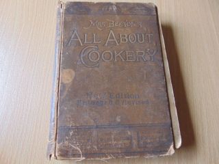 1892 H/b Book 1st Enlarged Edition Mrs Beeton All About Cookery 444 Pages