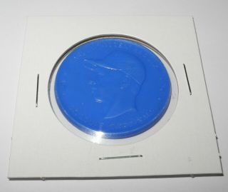 1955 Armour Baseball Coin Token Pin Harvey “kitten” Haddix Cardinals (blue) V3