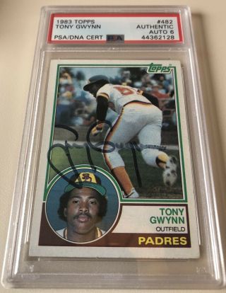 Tony Gwynn Padres Hof 1983 Topps Rc Signed Rookie Card Psa Dna Auto 6 Exmt