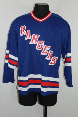 Ccm Vtg Men’s York Rangers Hockey Jersey Shirt Polyester Blue Xl (225)
