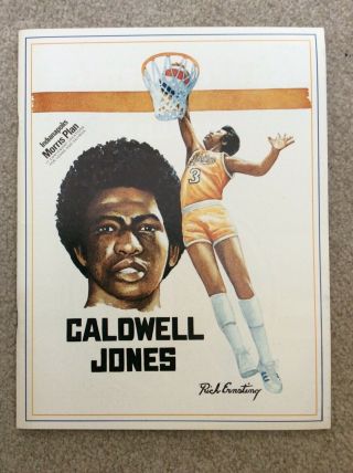 Aba Caldwell Jones (spirits Of St.  Louis) Indiana Pacers Game Program 1975 - 1976