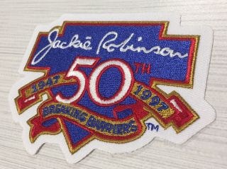 1997 Jackie Robinson 50th Anniversary Jersey Patch Breaking Barriers Dodgers