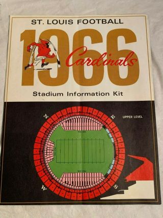 Rare 1966 St.  Louis Cardinals Football Baseball Stadium Information Kit Brochure