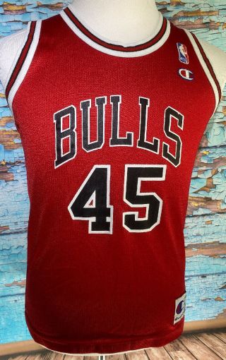Vintage Champion Michael Jordan 45 Jersey Youth Large Chicago Bulls Nba
