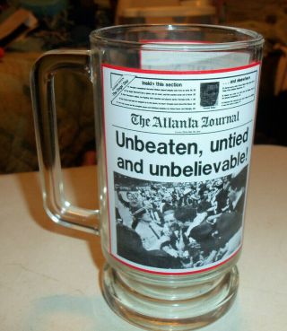 Georgia Bulldogs Vintage 1981 Sugar Bowl Dawgs ARE No.  1 Glass Mug 2