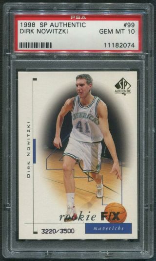 1998/99 Sp Authentic 99 Dirk Nowitzki Rookie 3220/3500 Psa 10 (gem Mt)