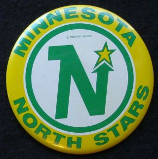 Circa 1969 - 70 Minnesota North Stars Nhl Hockey 3 1/2 " Pinback Button