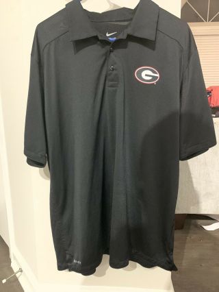 Nike Team Fit Dry Georgia Bulldogs Uga Black Polo Shirt Mens Xl