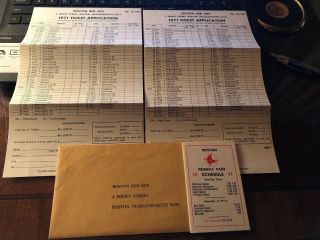 1971 Boston Red Sox Baseball Pocket Schedule & Ticket Apps W Return Mailer