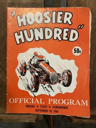 Vintage Auto Racing Program Hoosier Hundred September 18,  1954