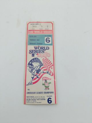 1980 World Series Game 6 Ticket Stub
