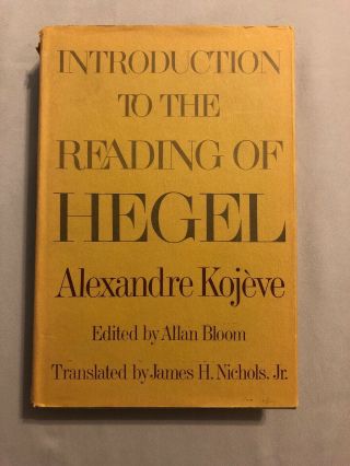 Introduction To Reading Of Hegel By Kojeve/philosophy/existentialism/scarce 1969
