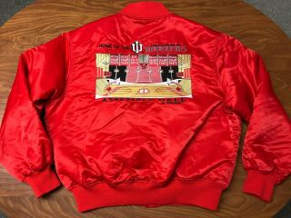 Mens Vtg Lightly Worn Indiana Hoosiers Assembly Hall Champion Satin Jacket Large