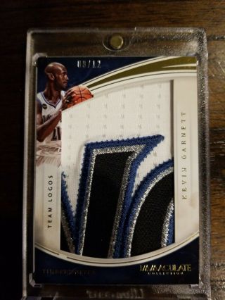 2015/16 Panini Immaculate Kevin Garnett 3/12 Jumbo Patch Sweet 4 Clr Wolves