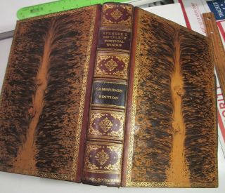 Complete Poetical Of Edmund Spenser/ 1908/ Fine Tree Calf Leather Binding