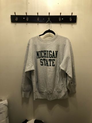 Vintage Michigan State Spartans Mens Xl Xlarge Reverse Weave Champion Sweatshirt