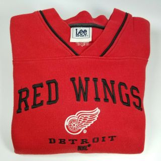 Lee Sport Detroit Red Wings Sweatshirt Vtg Mens Size Xl Nhl Hockey Stanley Cup