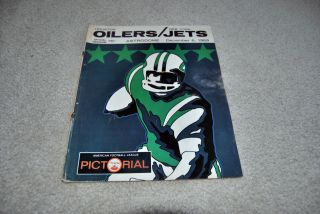 1969 Official Football Program - Oilers Vs.  Jets Astrodome December 6,  1969