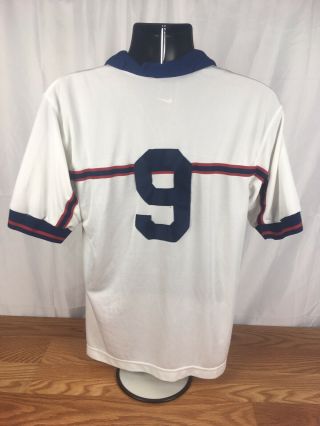 Vintage Men’s 90s 1998 Nike USMNT USA Soccer White Home Jersey 9 Medium 2
