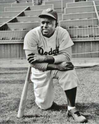 Jackie Robinson 8x10 Photo Brooklyn Dodgers 6 W.  S 1949 Mvp 1947 R.  O.  Y 6 A.  S Game