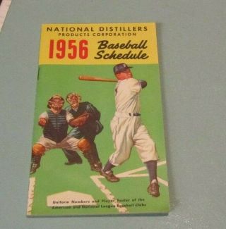 1956 National Distillers Products Corporation Baseball Schedules Stats Stadiums