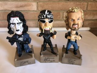 Vintage 1998 Hollywood Hogan,  Diamond Dallas Page,  And Sting Bobble Heads