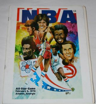 1978 Nba All - Star Game Program With Press Info Insert (feb 8,  1978)