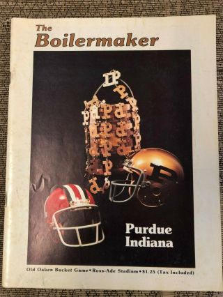 Purdue Vs Indiana University Football Program,  Ross - Ade Stadium November 1981