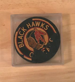 Vintage Hockey Puck Game Chicago Black Hawks 1950’s