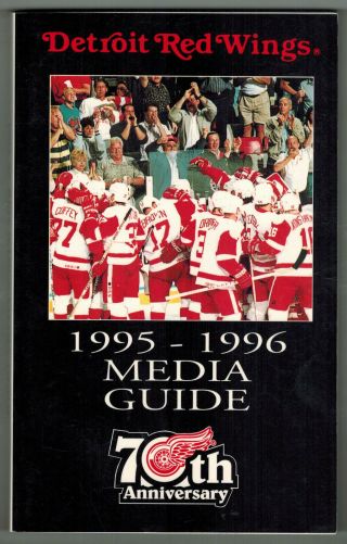 1995/96 Detroit Red Wings Media Guide 70th Anniversary Cover