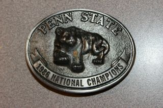 Vintage Penn State Nittany Lions Football 1986 National Champions Belt Buckle