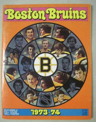 Boston Bruins Yearbook 1973 - 74 Bobby Orr Phil Esposito W/poster