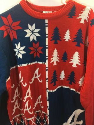 Men ' s XXL Forever Collectibles MLB Atlanta Braves Ugly Christmas Sweater 2