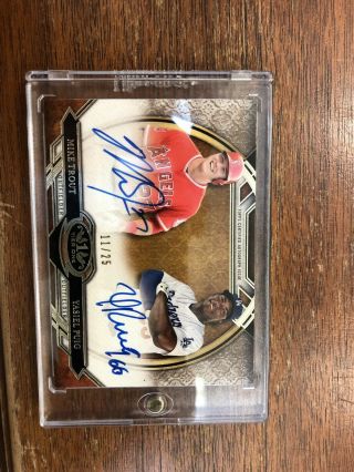 2015 Topps Tier One Dual Autograph Mike Trout Yasiel Puig Auto 11/25