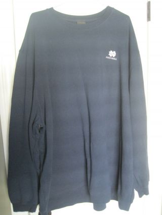 Notre Dame Football Nd Adidas Team Issued Sweatshirt 4xl,  4x,  Xxxxl Blue