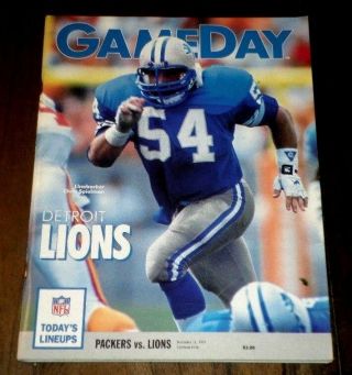 Game Day Green Bay Packers Vs Detroit Lions December 15,  1991 Program