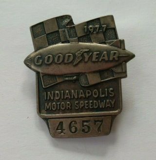 1977 Indianapolis 500 Motor Speedway Pit Pass Pin Indy Vintage Good Year Lapel