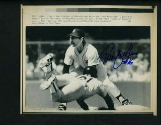 Tom Brookens Signed Autographed 1987 Press Photo Detroit Tigers Gary Redus