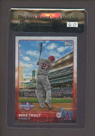 2015 Topps Opening Day Mike Trout Angels Bgs 6 Rcr