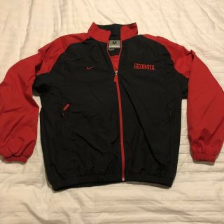 Nike Team Georgia Bulldogs Full Zip Jacket Medium Black Red Uga Dawgs Football