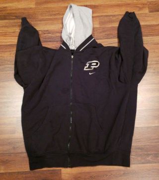 Nike Team Purdue Boilermakers Stitched Full Zip Hoodie Jacket Mens Size Xl