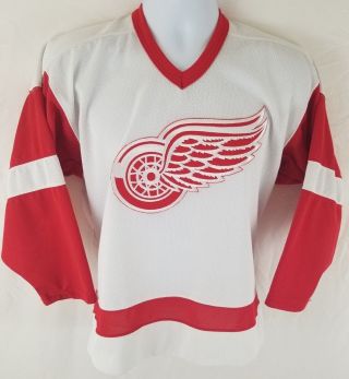 Vintage Detroit Red Wings Nhl Hockey Jersey Youth Size Xl Ccm Made In Canada