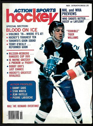 November 1978 Action Sports Hockey Tiger Williams Toronto Blood On The Ice
