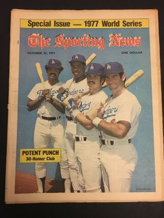 1977 Sporting News Los Angeles Dodgers World Series No Label Garvey Cey Smith