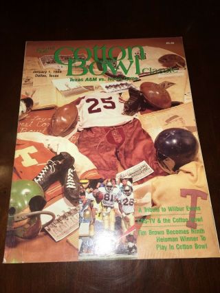1988 Cotton Bowl Classic Official Souvenir Program Texas A&m V Notre Dame